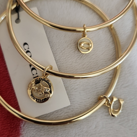 COACH Signature Charm Bangle trio and hoop earrings - Picture 5 of 7